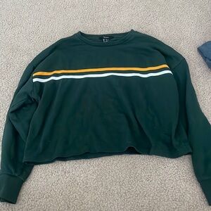 Striped Green Crop Top